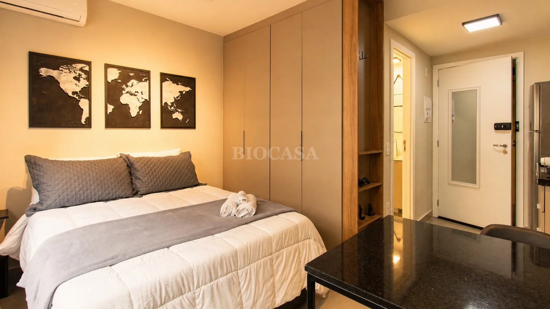 Studio mobiliado no IS Vila Buarque – 19,60 m², porteira fechada, sem HIS e Airbnb liberado, a 7 min do metrô